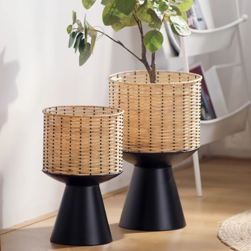 Rattan tecer vaso de flores lu - Bonsai Garden Display Stands avaliação e preço