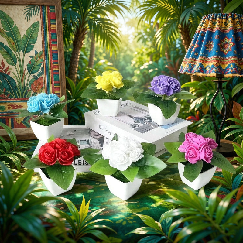 4 peças de rosas artificiais d - Bonsai Garden Shop avaliação e preço