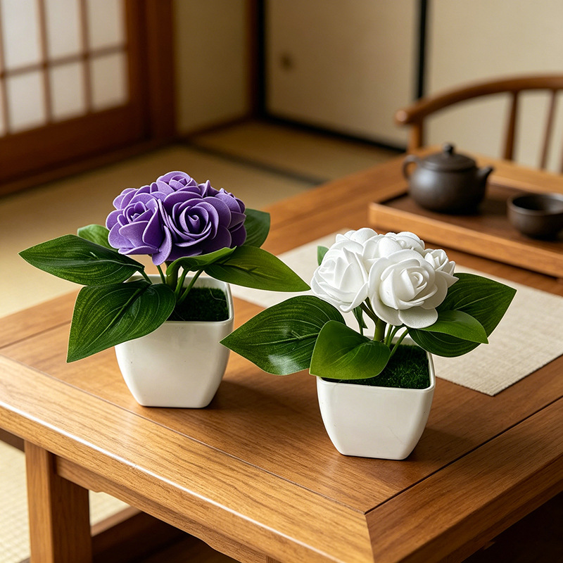 4 peças de rosas artificiais d - Bonsai Garden Shop avaliação e preço