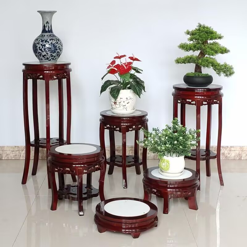 Mesa redonda de madeira de éba - Bonsai Garden Display Stands avaliação e preço