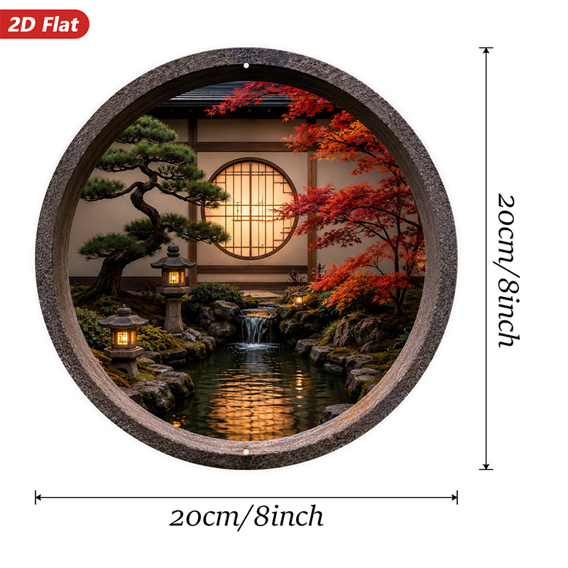 Placa de Metal Redonda 2D, 1 p - Bonsai Garden Wall avaliação e preço