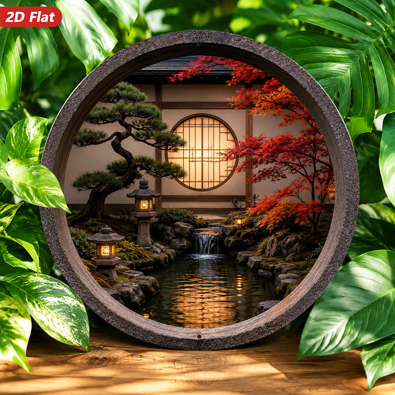 Placa de Metal Redonda 2D, 1 p - Bonsai Garden Wall avaliação e preço