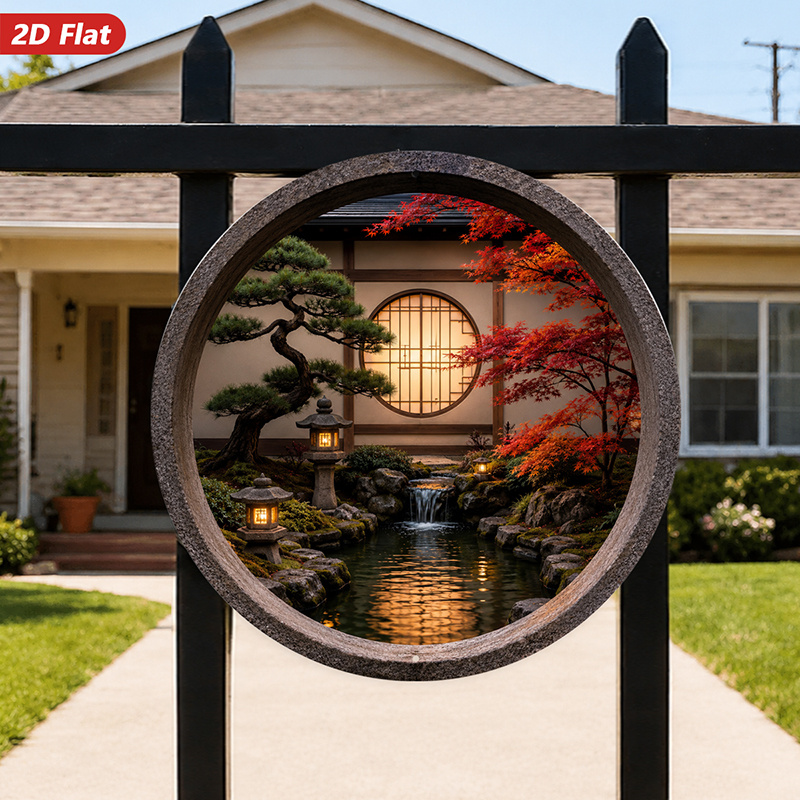 Placa de Metal Redonda 2D, 1 p - Bonsai Garden Wall avaliação e preço