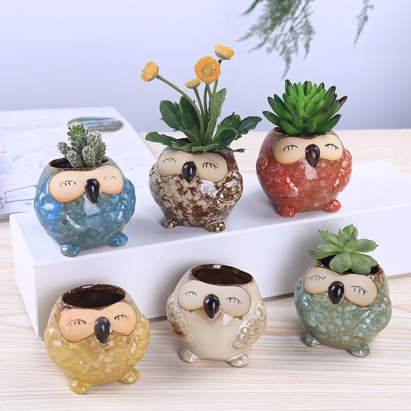 Mini Vaso de Cerâmica Coruja p - Bonsai Garden Wall avaliação e preço