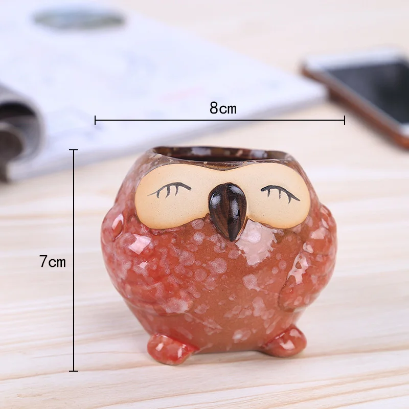 Mini Vaso de Cerâmica Coruja p - Bonsai Garden Wall avaliação e preço